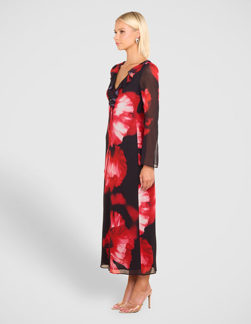 Raela Frill Neck Maxi Dress